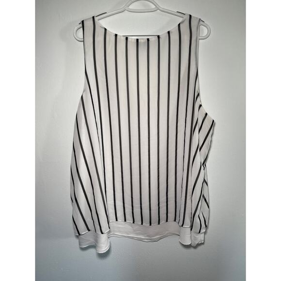 Torrid striped chiffon tank top womens 3X office business career preppy classic - Picture 4 of 7